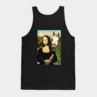 Mona Lisa Offers a Carrot to her Arabian Horse Tank Top